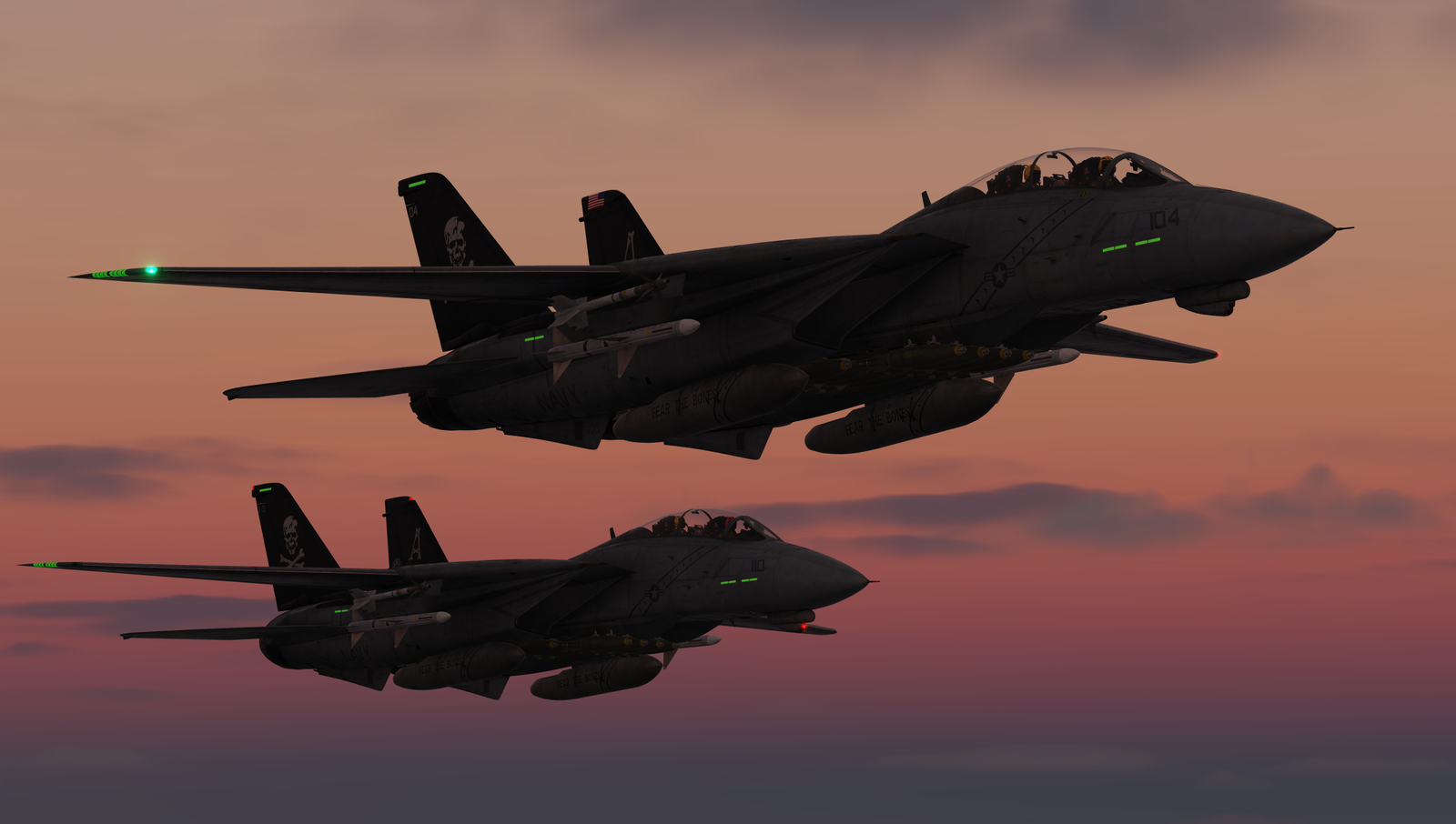 VF-103 Jolly Rogers, Tomcats Flying, At Dusk